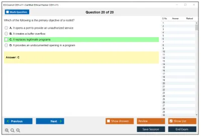 ECCouncil CEH-v11 Certified Ethical Hacker CEH v11 Practice test exam simulator test engine exam Prep practice test questions answers Image 20