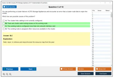 Oracle 1z0-499 Oracle ZFS Storage Appliance 2017 Implementation Essentials Practice test exam simulator test engine exam Prep practice test questions answers Image 5