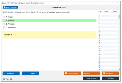 Splunk SPLK-3001 Splunk Enterprise Security Certified Admin Exam Practice test exam simulator test engine exam Prep practice test questions answers Image 3