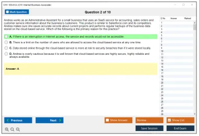 CIW 1D0-61A Internet Business Associate Practice test exam simulator test engine exam Prep practice test questions answers Image 2