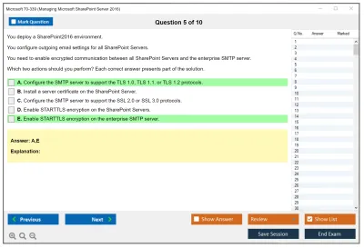 Microsoft 70-339 Managing Microsoft SharePoint Server 2016 Practice test exam simulator test engine exam Prep practice test questions answers Image 5
