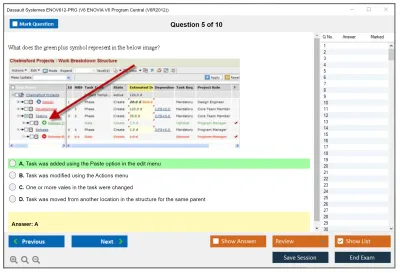 Dassault Systemes ENOV612-PRG V6 ENOVIA V6 Program Central (V6R2012) Practice test exam simulator test engine exam Prep practice test questions answers Image 5