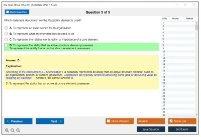 The Open Group OGA-031 ArchiMate 3 Part 1 Examination Practice test exam simulator test engine exam Prep practice test questions answers Image 5