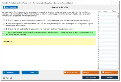 IIA IIA-CIA-Part1 Essentials of Internal Auditing Practice test exam simulator test engine exam Prep practice test questions answers Image 18