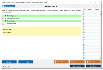SAP C_C4H450_21 SAP Certified Associate - Integration Consultant - SAP Sales and Service Cloud Practice test exam simulator test engine exam Prep practice test questions answers Image 5