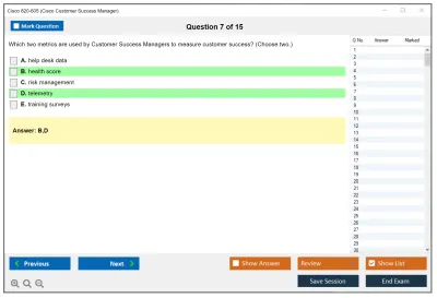 Cisco 820-605 Cisco Customer Success Manager (CSM) Practice test exam simulator test engine exam Prep practice test questions answers Image 7