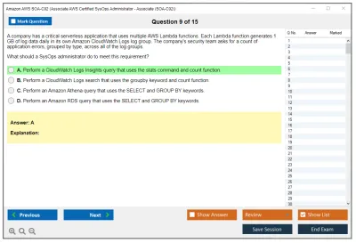Amazon AWS SOA-C02 AWS Certified SysOps Administrator - Associate (SOA-C02) Practice test exam simulator test engine exam Prep practice test questions answers Image 9