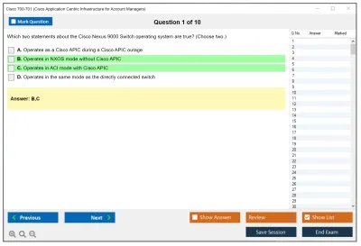 Cisco 700-701 Cisco Application Centric Infrastructure for Account Managers Practice test exam simulator test engine exam Prep practice test questions answers Image 1