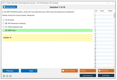 SAP C_TS460_1909 SAP Certified Application Associate - SAP S/4HANA Sales 1909 Upskilling Practice test exam simulator test engine exam Prep practice test questions answers Image 7