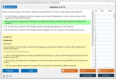 Mulesoft MCPA-Level-1-Maintenance MuleSoft Certified Platform Architect - Level 1 MAINTENANCE Practice test exam simulator test engine exam Prep practice test questions answers Image 4