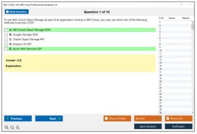 IBM C1000-109 IBM Cloud Professional Developer v4 Practice test exam simulator test engine exam Prep practice test questions answers Image 1