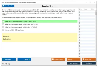 Citrix 1Y0-240 Citrix NetScaler 12 Essentials and Traffic Management Practice test exam simulator test engine exam Prep practice test questions answers Image 10