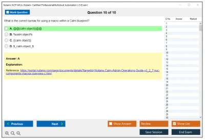 Nutanix NCP-MCA Nutanix Certified Professional - Multicloud Automation (NCP-MCA) v6 Exam Practice test exam simulator test engine exam Prep practice test questions answers Image 10