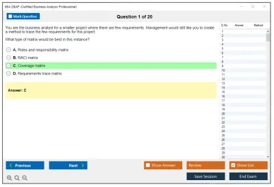 IIBA CBAP Certified Business Analysis Professional (CBAP) Practice test exam simulator test engine exam Prep practice test questions answers Image 1