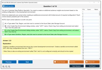Microsoft MB-260 Microsoft Dynamics 365 Customer Insights (Data) Specialist Practice test exam simulator test engine exam Prep practice test questions answers Image 3