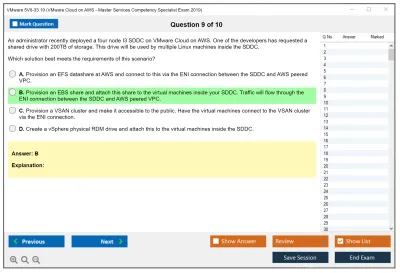 VMware 5V0-33.19 VMware Cloud on AWS - Master Services Competency Specialist Exam 2019 Practice test exam simulator test engine exam Prep practice test questions answers Image 9