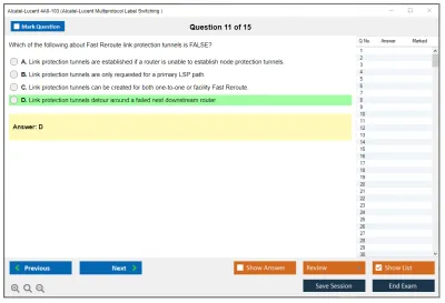 Alcatel-Lucent 4A0-103 Alcatel-Lucent Multi Protocol Label Switching Practice test exam simulator test engine exam Prep practice test questions answers Image 11