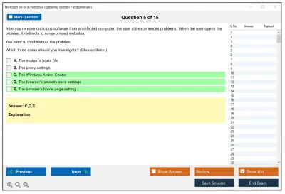 Microsoft 98-349 Windows Operating System Fundamentals Practice test exam simulator test engine exam Prep practice test questions answers Image 5