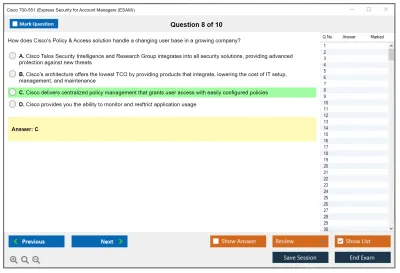 Cisco 700-551 Express Security for Account Managers (ESAM) Practice test exam simulator test engine exam Prep practice test questions answers Image 8