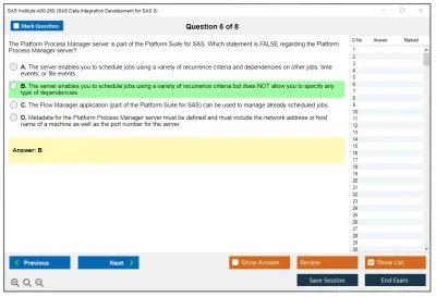 SAS Institute A00-260 SAS Data Integration Development Practice test exam simulator test engine exam Prep practice test questions answers Image 6