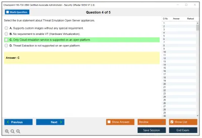 Checkpoint 156-730 IBM Certified Associate Administrator - Security QRadar SIEM V7.2.8 Practice test exam simulator test engine exam Prep practice test questions answers Image 4