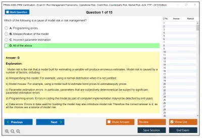 PRMIA 8008 PRM Certification - Exam III: Risk Management Frameworks, Operational Risk, Credit Risk, Counterparty Risk, Market Risk, ALM, FTP - 2015 Edition Practice test exam simulator test engine exam Prep practice test questions answers Image 1