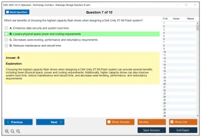 EMC DES-1D12 Specialist - Technology Architect Midrange Storage Solutions Exam Practice test exam simulator test engine exam Prep practice test questions answers Image 7