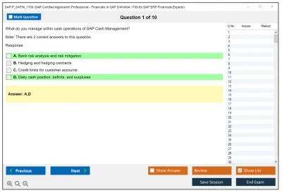 SAP P_S4FIN_1709 SAP Certified Application Professional - Financials in SAP S/4HANA 1709 for SAP ERP Financials Experts Practice test exam simulator test engine exam Prep practice test questions answers Image 1