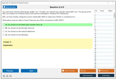 Nokia 4A0-112 Nokia IS-IS Routing Protocol Practice test exam simulator test engine exam Prep practice test questions answers Image 8