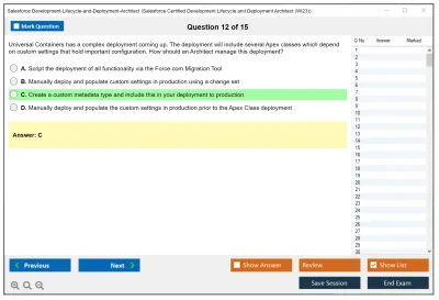 Salesforce Development-Lifecycle-and-Deployment-Architect Salesforce Certified Development Lifecycle and Deployment Architect Practice test exam simulator test engine exam Prep practice test questions answers Image 12