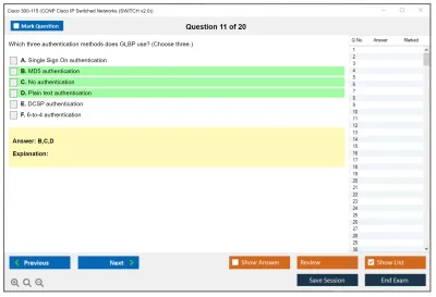 Cisco 300-115 CCNP Cisco IP Switched Networks (SWITCH v2.0) Practice test exam simulator test engine exam Prep practice test questions answers Image 11