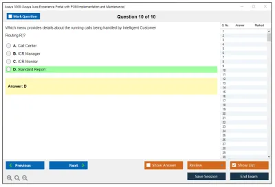 Avaya 3309 Avaya Aura Experience Portal with POM Implementation and Maintenance Practice test exam simulator test engine exam Prep practice test questions answers Image 10