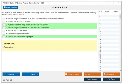 HP HP2-I15 Selling HP Business Personal Systems Hardware 2020 Practice test exam simulator test engine exam Prep practice test questions answers Image 3