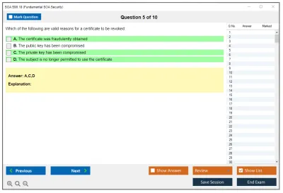 SOA S90.18 Fundamental SOA Security Practice test exam simulator test engine exam Prep practice test questions answers Image 5