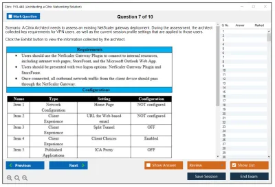 Citrix 1Y0-440 Architecting a Citrix Networking Solution Practice test exam simulator test engine exam Prep practice test questions answers Image 7
