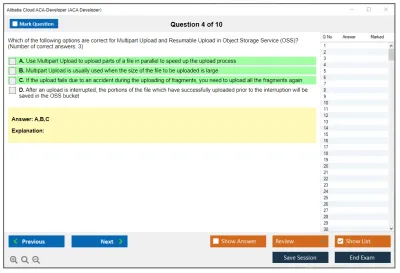 Alibaba Cloud ACA-Developer ACA Developer Certification Practice test exam simulator test engine exam Prep practice test questions answers Image 4