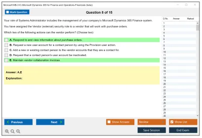 Microsoft MB-310 Microsoft Dynamics 365 Finance Practice test exam simulator test engine exam Prep practice test questions answers Image 8
