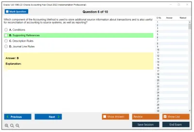 Oracle 1z0-1060-22 Oracle Accounting Hub Cloud 2022 Implementation Professional Practice test exam simulator test engine exam Prep practice test questions answers Image 6