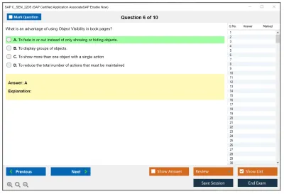 SAP C_SEN_2205 SAP Certified Application AssociateSAP Enable Now Practice test exam simulator test engine exam Prep practice test questions answers Image 6