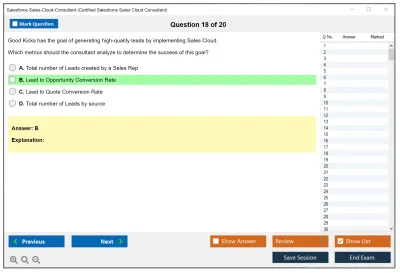 Salesforce Sales-Cloud-Consultant Salesforce Certified Sales Cloud Consultant Practice test exam simulator test engine exam Prep practice test questions answers Image 18