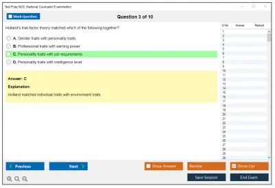 Test Prep NCE National Counselor Examination Practice test exam simulator test engine exam Prep practice test questions answers Image 3