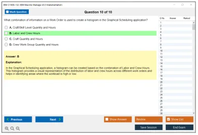 IBM C1000-132 IBM Maximo Manage v8.0 Implementation Practice test exam simulator test engine exam Prep practice test questions answers Image 10