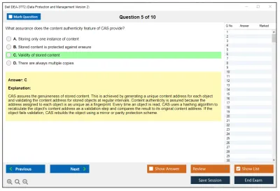 Dell DEA-3TT2 Associate - Data Protection and Management Version 2 Exam Practice test exam simulator test engine exam Prep practice test questions answers Image 5