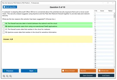 Palo Alto Networks PSE-Platform PSE Platform – Professional Practice test exam simulator test engine exam Prep practice test questions answers Image 5