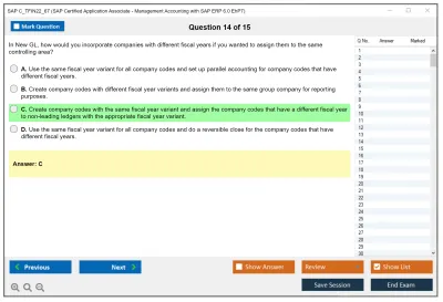 SAP C_TFIN22_67 SAP Certified Associate - Management Accounting with SAP ERP 6.0 EhP7 Practice test exam simulator test engine exam Prep practice test questions answers Image 14