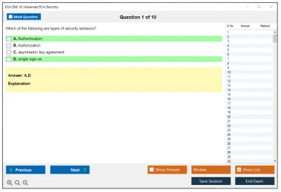 SOA S90.19 Advanced SOA Security Practice test exam simulator test engine exam Prep practice test questions answers Image 1