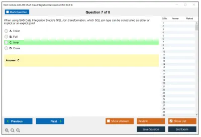 SAS Institute A00-260 SAS Data Integration Development Practice test exam simulator test engine exam Prep practice test questions answers Image 7