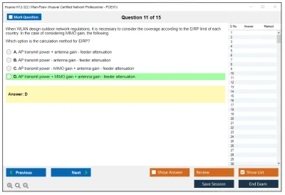 Huawei H12-322 Huawei Certified ICT Professional - Wireless Local Area Network- Planning and Optimizing Enterprise WLAN Practice test exam simulator test engine exam Prep practice test questions answers Image 11