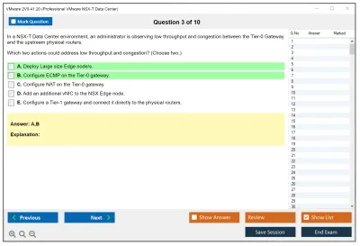 VMware 2V0-41.20 Professional VMware NSX-T Data Center Practice test exam simulator test engine exam Prep practice test questions answers Image 3
