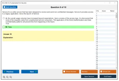 SOA S90.18 Fundamental SOA Security Practice test exam simulator test engine exam Prep practice test questions answers Image 9